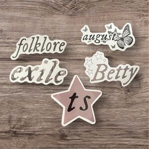 5pcs Taylor Swift Folklore Themed Stickers